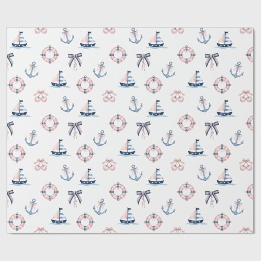 Papier Cadeau Cute Nautique et Coquette Infusion! (Plat)