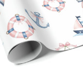 Papier Cadeau Cute Nautique et Coquette Infusion! (Coin rond)