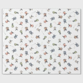 Papier Cadeau Cute Ninja Guerrier Enfants Arrière - plan blanc (Plat)