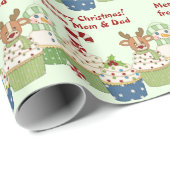 Papier Cadeau Cute Noël Cupcakes Personnalisé (Coin rond)