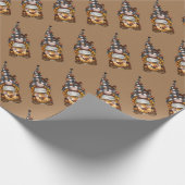 Papier Cadeau Cute Noël Gnome café de Noël (Coin)