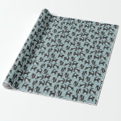 Papier Cadeau Cute noir et blanc Motif de chat Tuxedo (Déroulé)