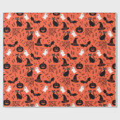 Papier Cadeau Cute Orange Citrouille Ghost Motif Halloween (Plat)