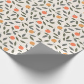 Papier Cadeau Cute Orange et Motif Feuille (Coin)