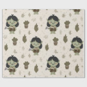 Papier Cadeau Cute Orc Girl Wrapping Paper (Plat)