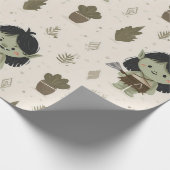 Papier Cadeau Cute Orc Girl Wrapping Paper (Coin)