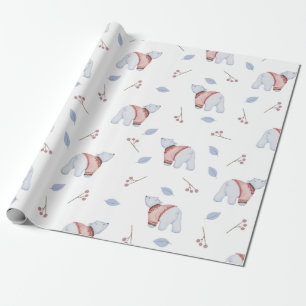 Papier Cadeau Cute Ours Polaire Sweat d'hiver Amusant Animal Art