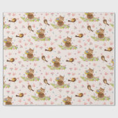 Papier Cadeau Cute Owl Motif (Plat)