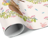 Papier Cadeau Cute Owl Motif (Coin rond)