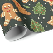 Papier Cadeau Cute pain d'épices (Coin rond)