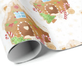 Papier Cadeau Cute pain d'épices Maison papier d'enveloppement d (Coin rond)