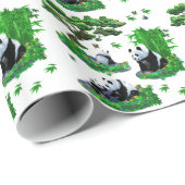 Papier Cadeau cute panda (Coin rond)