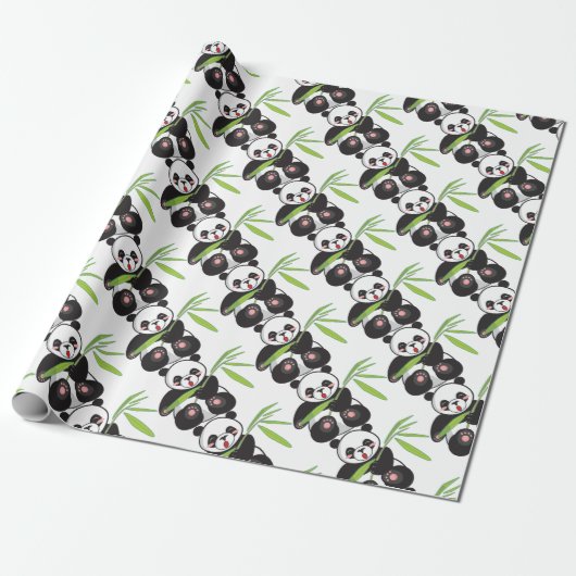 Papier Cadeau Cute Panda (Déroulé)
