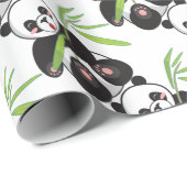 Papier Cadeau Cute Panda (Coin rond)