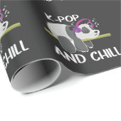 Papier Cadeau Cute Panda Headphones Corée Pop Lover K-Pop Music (Coin rond)