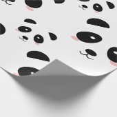Papier Cadeau Cute Panda Motif noir et blanc (Coin)