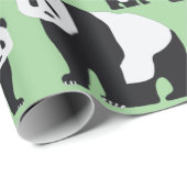 Papier Cadeau Cute Panda Motif ours (Coin rond)