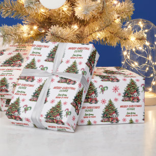 Papier Cadeau Cute Panda Ours Arbre de Noël Enfants