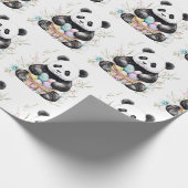 Papier Cadeau Cute panda Pâques aquarelle fleurie (Coin)