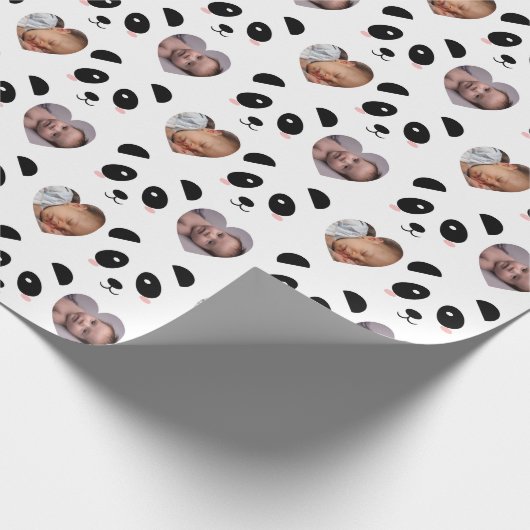 Papier Cadeau Cute Panda Pattern Black and White Photo (Coin)