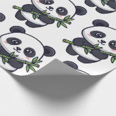 Papier Cadeau Cute Panda Pattern Wrapping Paper – Minimal Black (Coin)