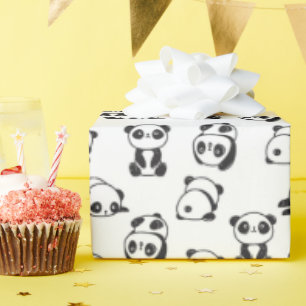 Papier Cadeau Cute Pandas Motif