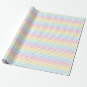 Papier Cadeau Cute Pastel Arc-en-ciel En vichy papier d'envelopp (Déroulé)