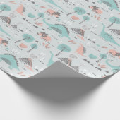 Papier Cadeau Cute Pastel Dinosaur Motif (Coin)