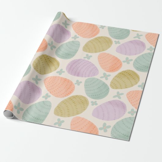 Papier Cadeau Cute Pastel Easter Egg Seamless Pattern (Déroulé)