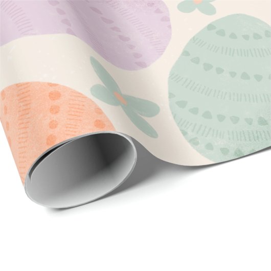 Papier Cadeau Cute Pastel Easter Egg Seamless Pattern (Coin rond)