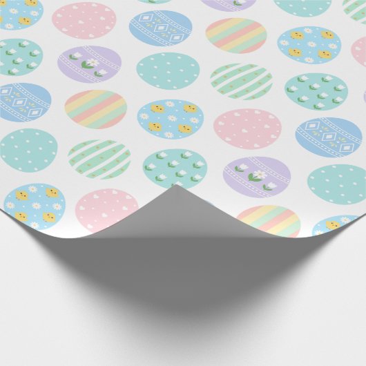 Papier Cadeau Cute Pastel Easter Eggs Pattern  (Coin)