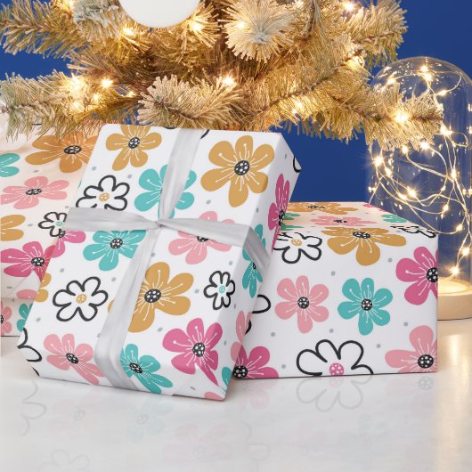 Papier Cadeau Cute Pastel Floral (Vacances)