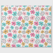 Papier Cadeau Cute Pastel Floral (Plat)
