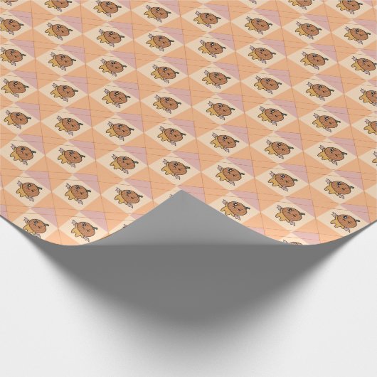 Papier Cadeau Cute Pastel Halloween Citrouille Motif chauve-sour (Coin)
