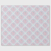 Papier Cadeau Cute Pastel Kawaii Bunny Dot Mandala Diamond Tile (Plat)