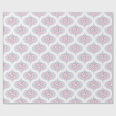 Papier Cadeau Cute Pastel Kawaii Bunny Dot Mandala Retro Ogee (Plat)