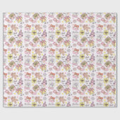 Papier Cadeau Cute Pastel Pink Christmas Ornaments Pattern (Plat)