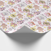 Papier Cadeau Cute Pastel Pink Christmas Ornaments Pattern (Coin)