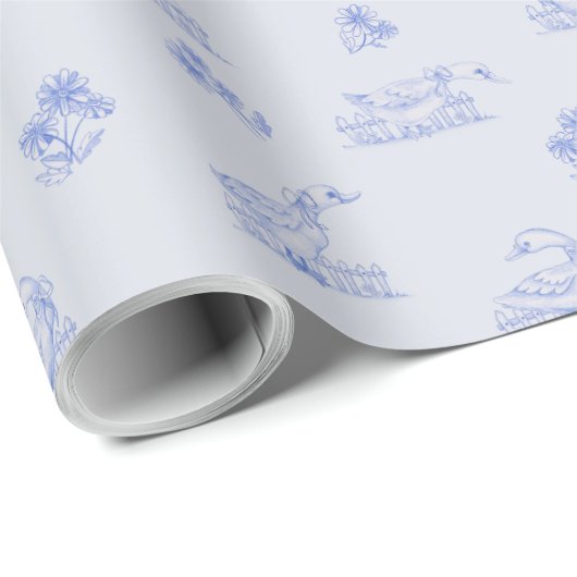 Papier Cadeau Cute pays Goose Toile Motif (Coin rond)