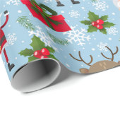 Papier Cadeau Cute Père Noël (Coin rond)