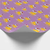 Papier Cadeau Cute Père Noël En Caoutchouc Canard Sur Arrière -  (Coin)