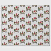 Papier Cadeau Cute Père Noël en rouge Motif de Noël moderne (Plat)