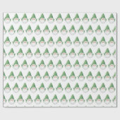 Papier Cadeau Cute Père Noël Garden Gnome Motif (Plat)