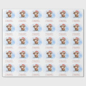 Papier Cadeau Cute Père Noël Highland Nom de la vache Noël (Plat)