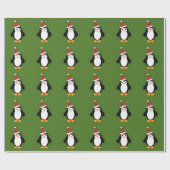 Papier Cadeau Cute Père Noël Penguin (Plat)