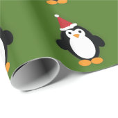 Papier Cadeau Cute Père Noël Penguin (Coin rond)