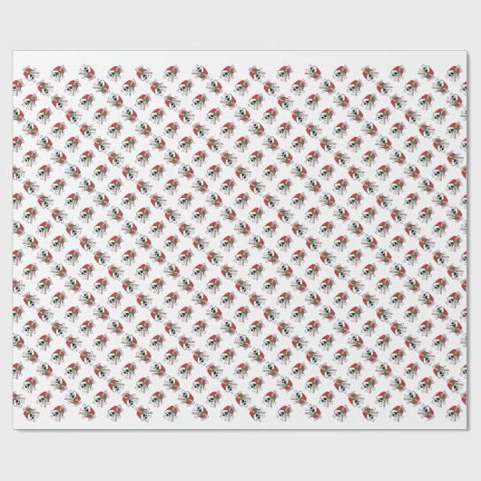 Papier Cadeau Cute Père Noël Skull (Plat)