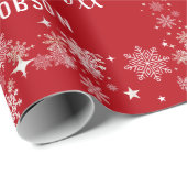 Papier Cadeau Cute Père Noël Unicorn Modern Script Nom personnal (Coin rond)