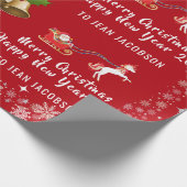 Papier Cadeau Cute Père Noël Unicorn Script moderne Holly Person (Coin)