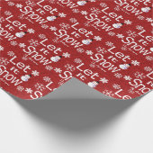 Papier Cadeau Cute Personalized Let it Snow Red Linen Snowman (Coin)